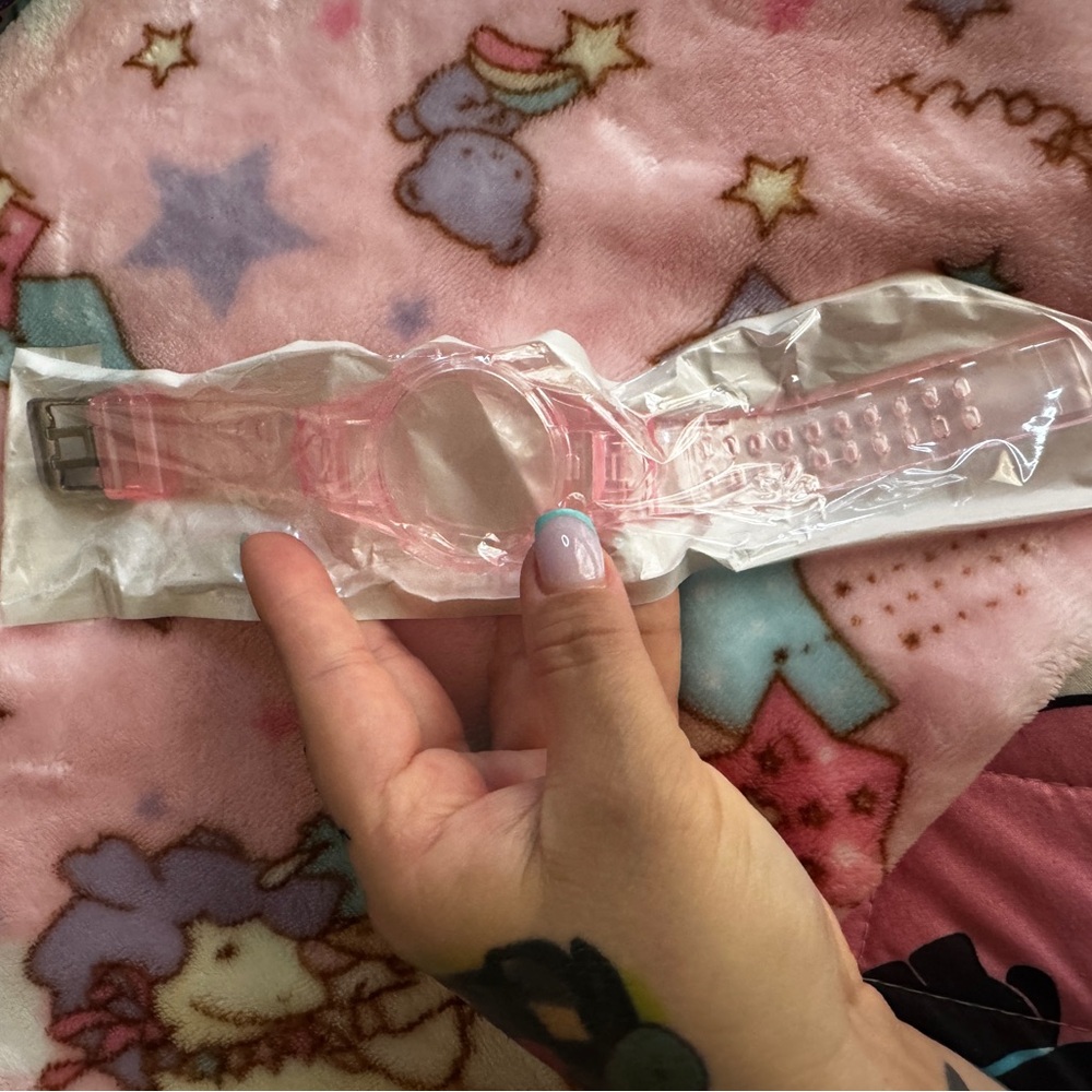 Transparent Pink smart Watch wristband